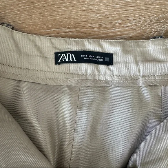 NWOT Zara Multicoloured Houndstooth Print Button-Up Wool Midi Skirt Size S - Picture 12 of 15